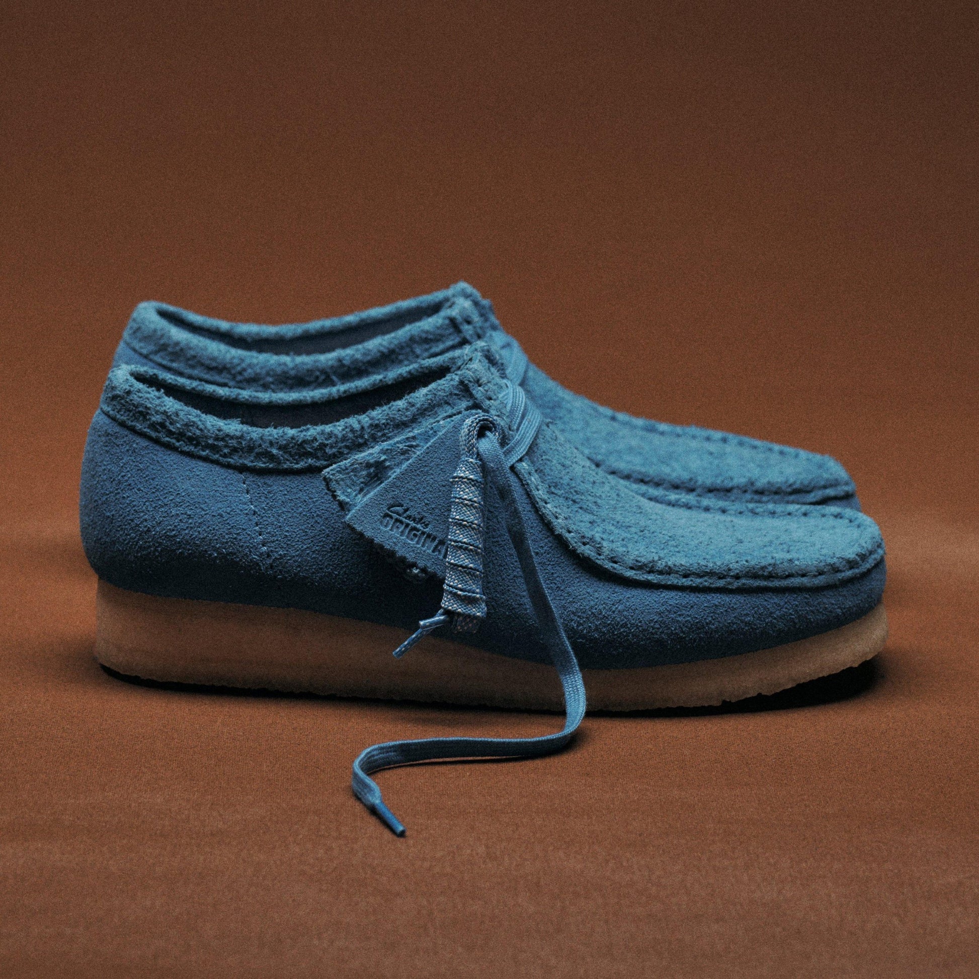 Men's Clarks Wallabee - Pacific Blue Suede