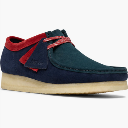 Men's Clarks Wallabee Low - Dark Teal Combi