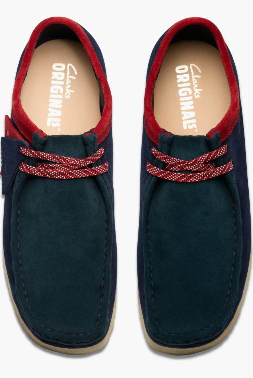 Men's Clarks Wallabee Low - Dark Teal Combi