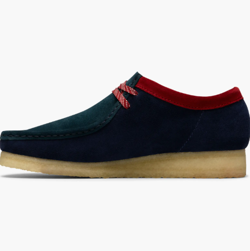 Men's Clarks Wallabee Low - Dark Teal Combi