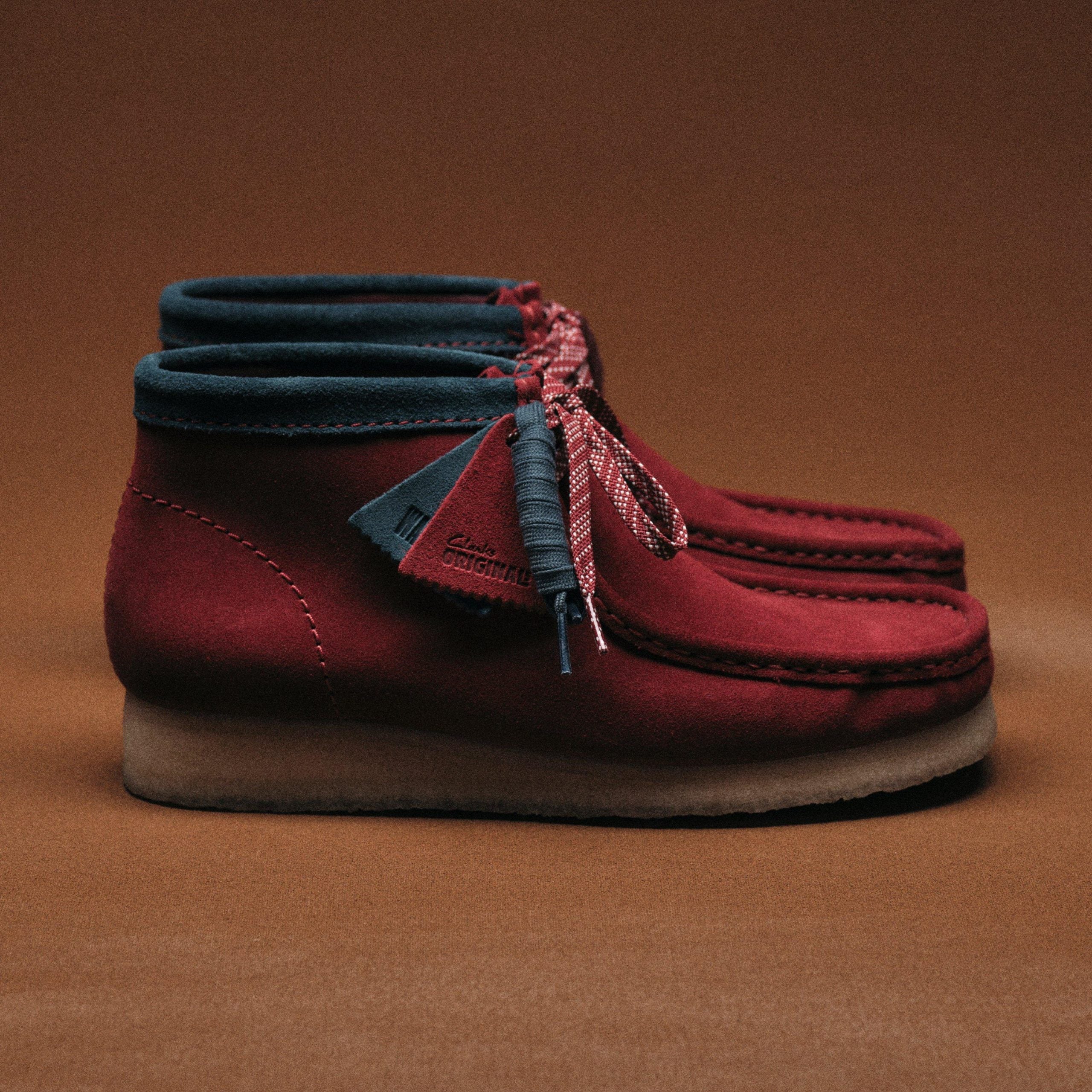Men's Clarks Wallabee Boot - Dark Red Suede – Cool J's Miami online