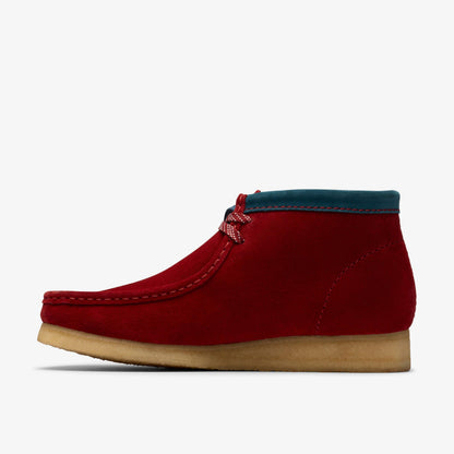 Men's Clarks Wallabee Boot - Dark Red Suede
