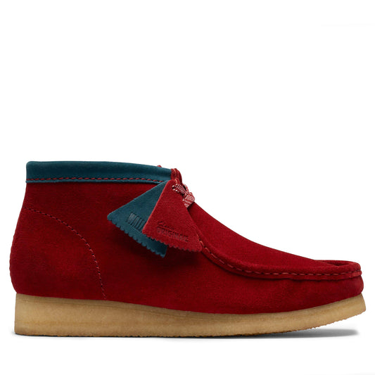 Men's Clarks Wallabee Boot - Dark Red Suede Dark Red Suede