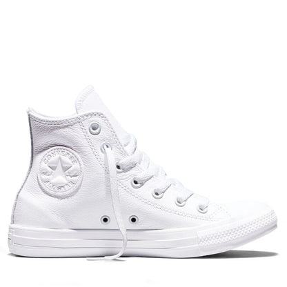 Men's Converse Chuck Taylor All Star Leather High Top - White Monochrome