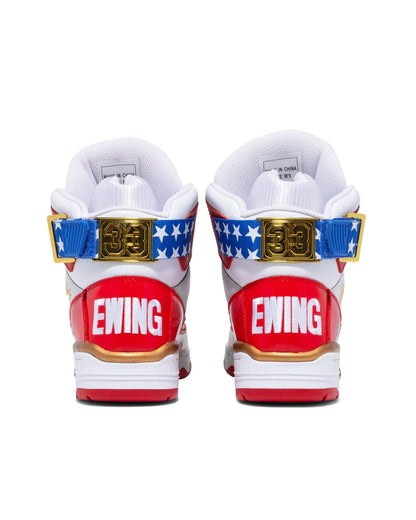 Men's Ewing 33 HI USA- White/Red/ Blue/Gold