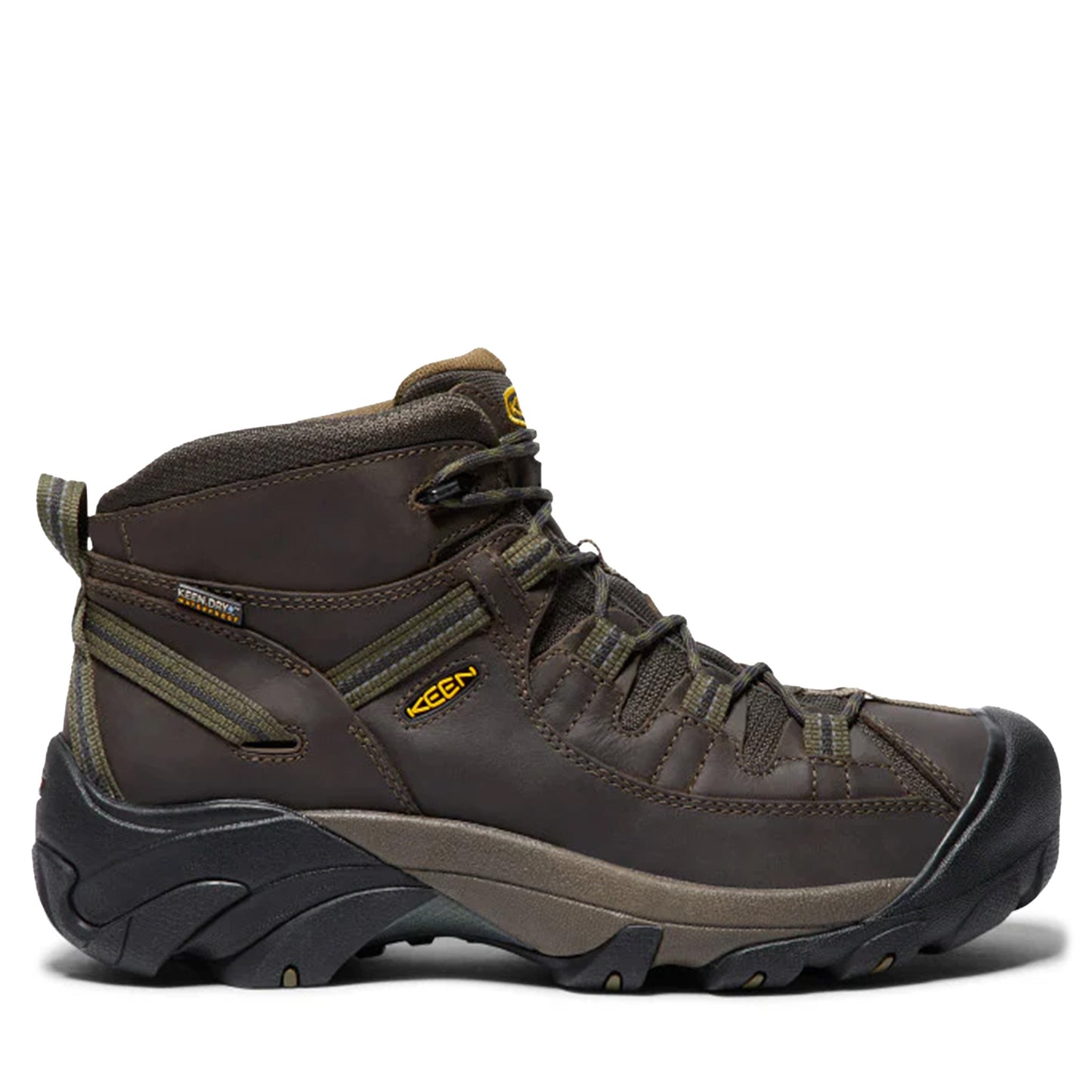 Men's Keen Targhee II Mid Wide Hiking Boots - Canteen/Dark Olive Canteen Dark Olive