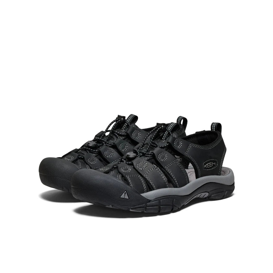Men's Keen Newport Lether Sandals - Black/Steel Grey