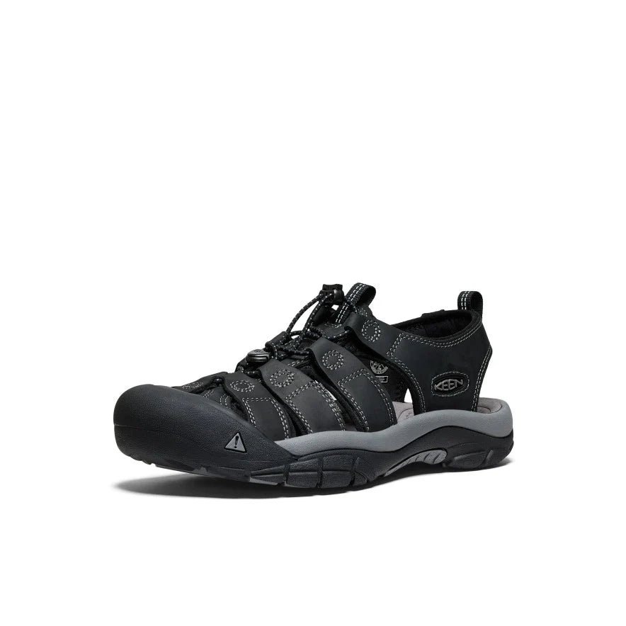 Men's Keen Newport Lether Sandals - Black/Steel Grey
