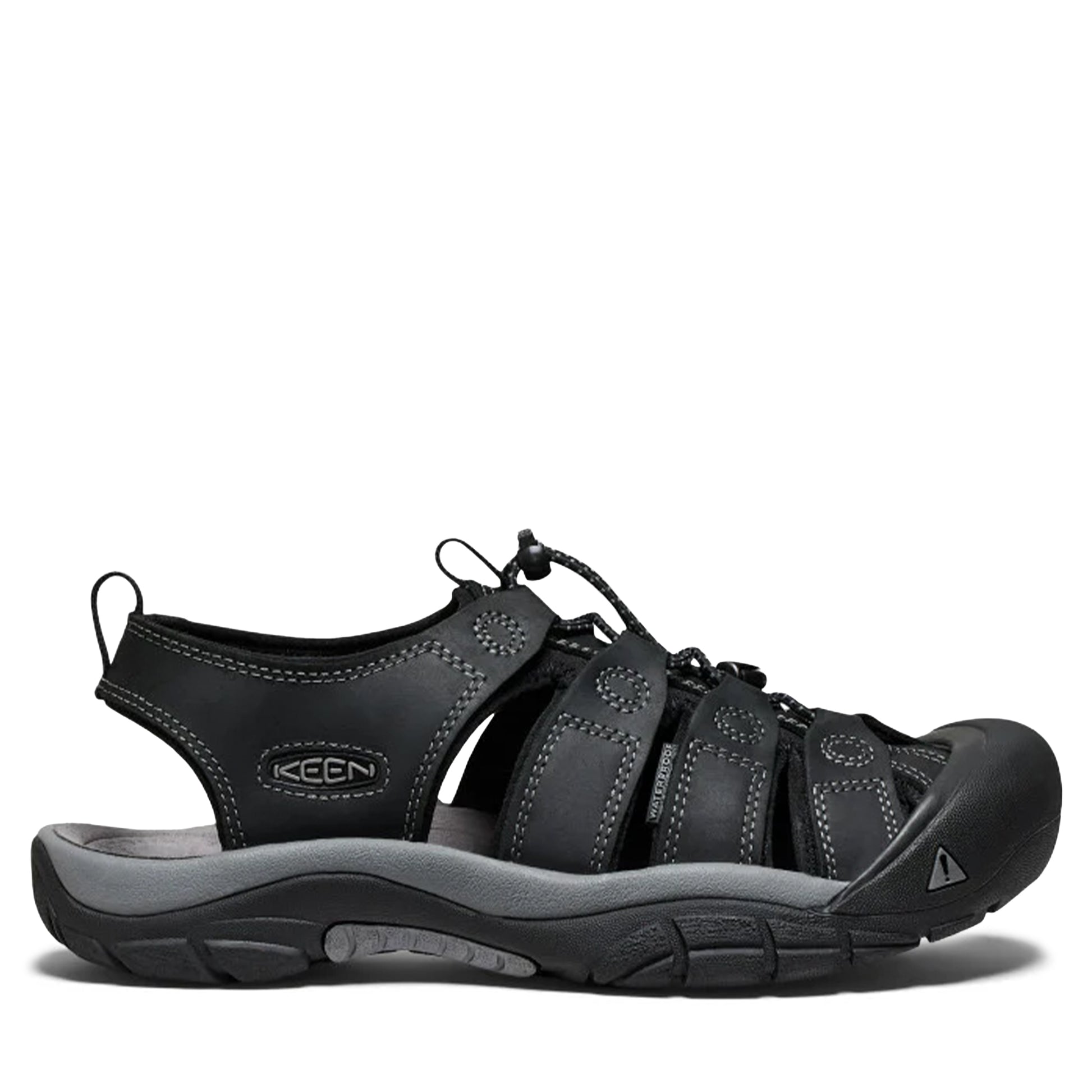 Men's Keen Newport Lether Sandals - Black/Steel Grey