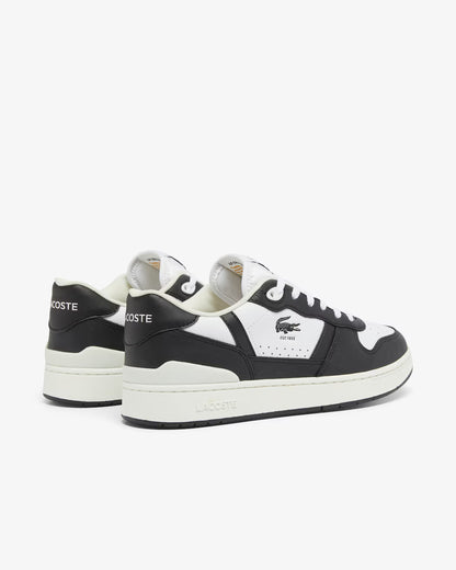 Men's Lacoste T-Clip Leather Sneakers - White/Black