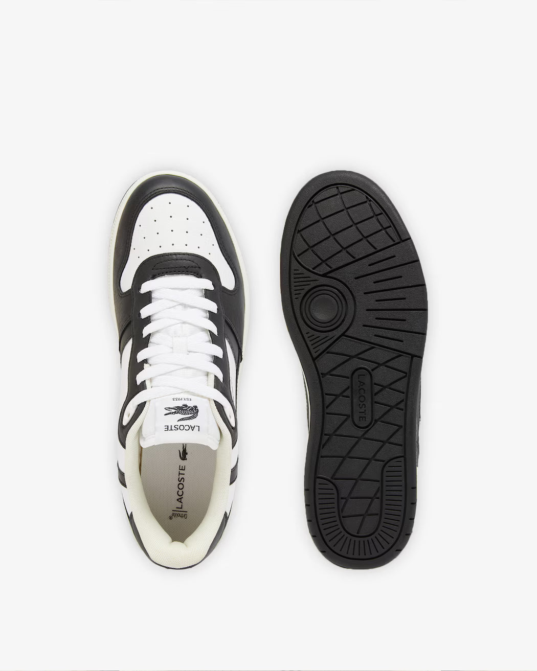 Men's Lacoste T-Clip Leather Sneakers - White/Black