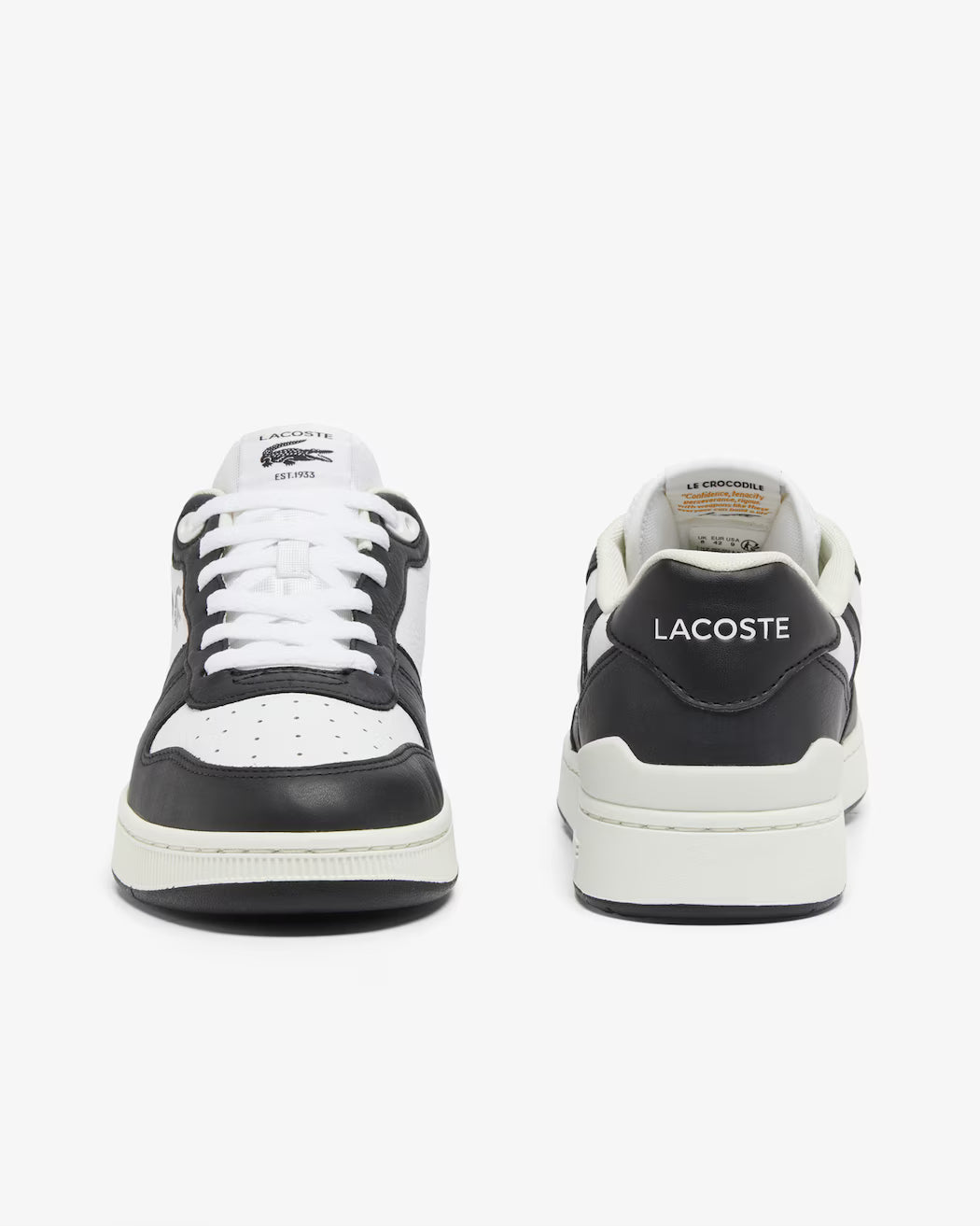 Men's Lacoste T-Clip Leather Sneakers - White/Black