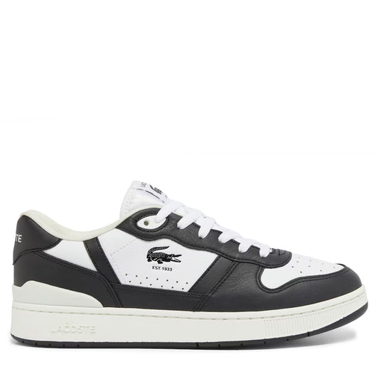 Men's Lacoste T-Clip Leather Sneakers - White/Black