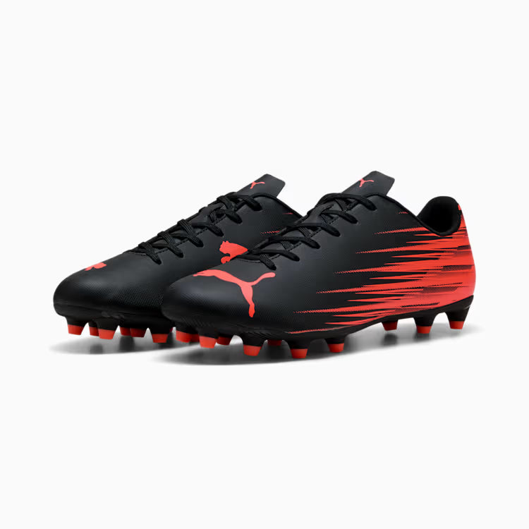 Men's Puma Attacanto II Firm/Artificial Ground Soccer - Puma Black/Glowing Red