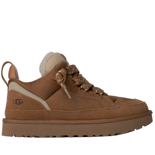Brown sneaker with UGG logo on a white background
