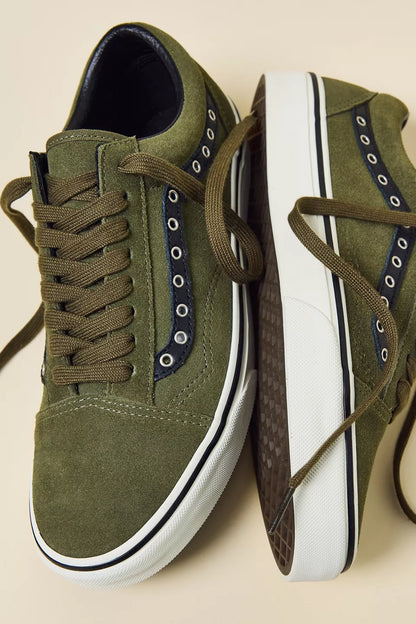 Men's Vans Old Skool Rivet - Combat Olive / Black