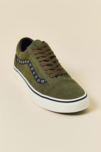 Men's Vans Old Skool Rivet - Combat Olive / Black