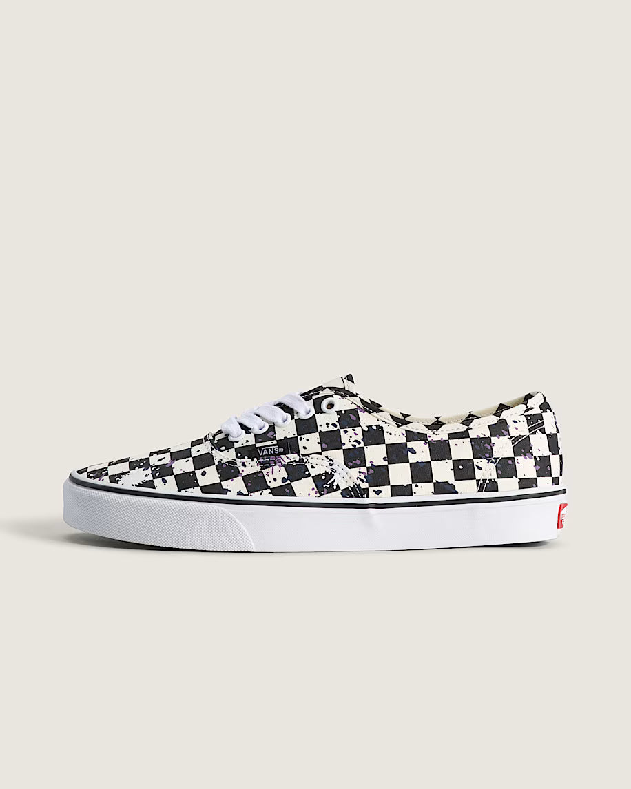 Men's Vans Authentic Splatter Checkboard - Black / White