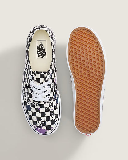 Men's Vans Authentic Splatter Checkboard - Black / White