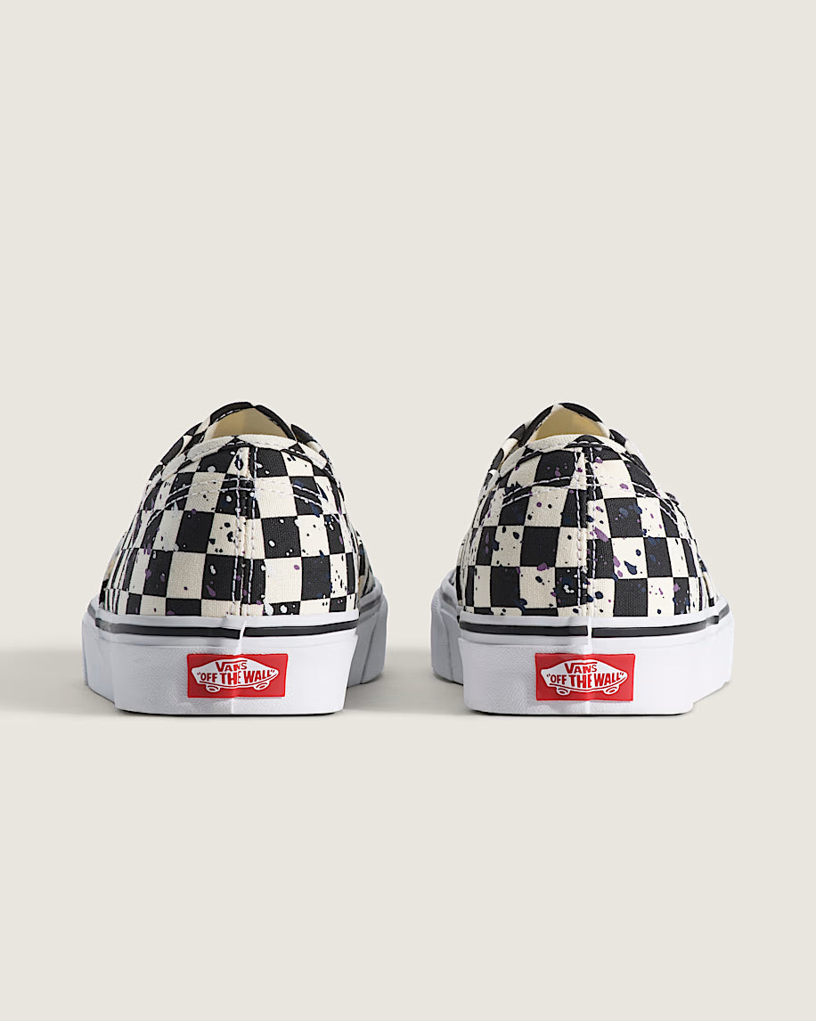 Men's Vans Authentic Splatter Checkboard - Black / White