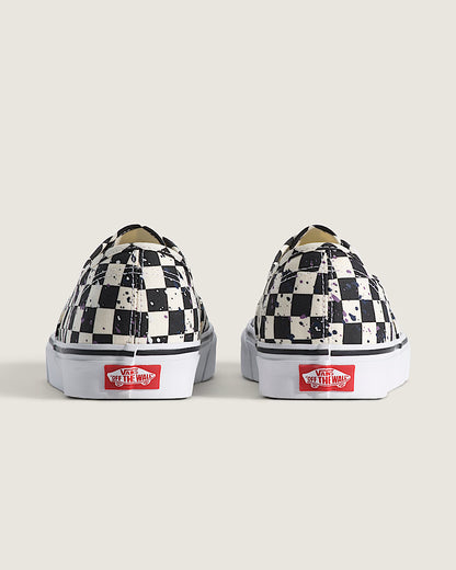 Men's Vans Authentic Splatter Checkboard - Black / White