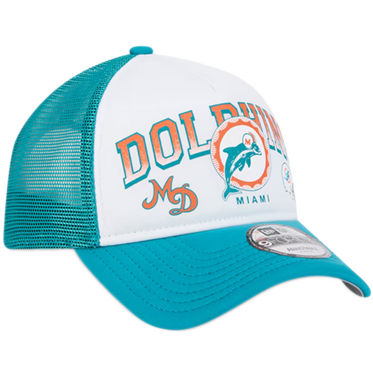 New Era Miami Dolphins Retro Wordmark A-Frame 9FORTY Snapback - Original Team Colors