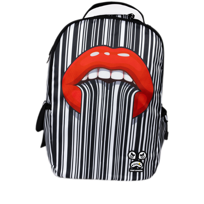 Streetz Iz Watchin Trippy Lips Backpack - Black/ White/ Red