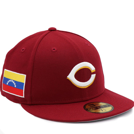 New Era 59Fifty Cincinnati Reds "Venezuela Flag" Patch Hat - Cardinal Cardinal