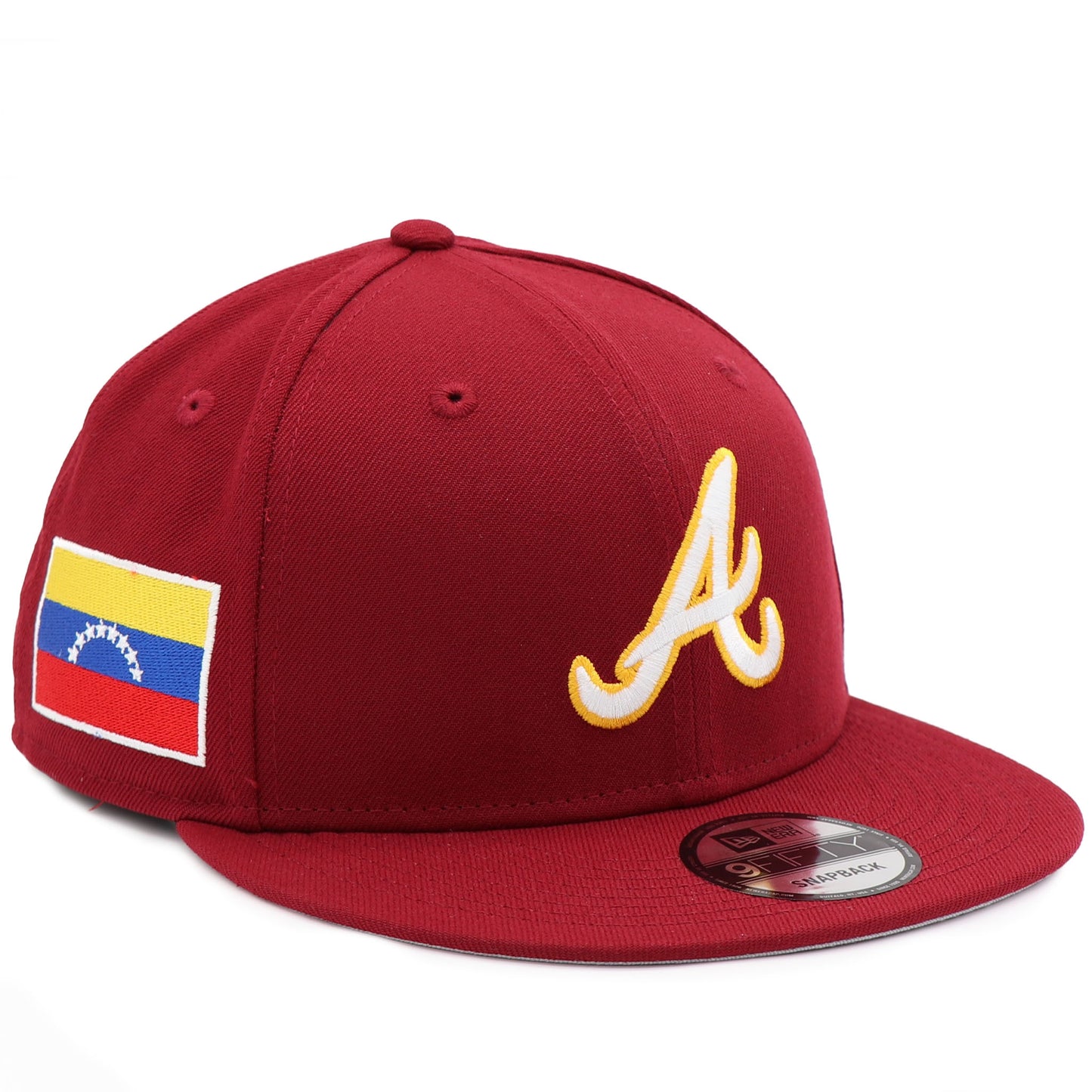 New Era 9Fifty Atlanta Braves "Venezuela Flag" Patch Hat - Cardinal