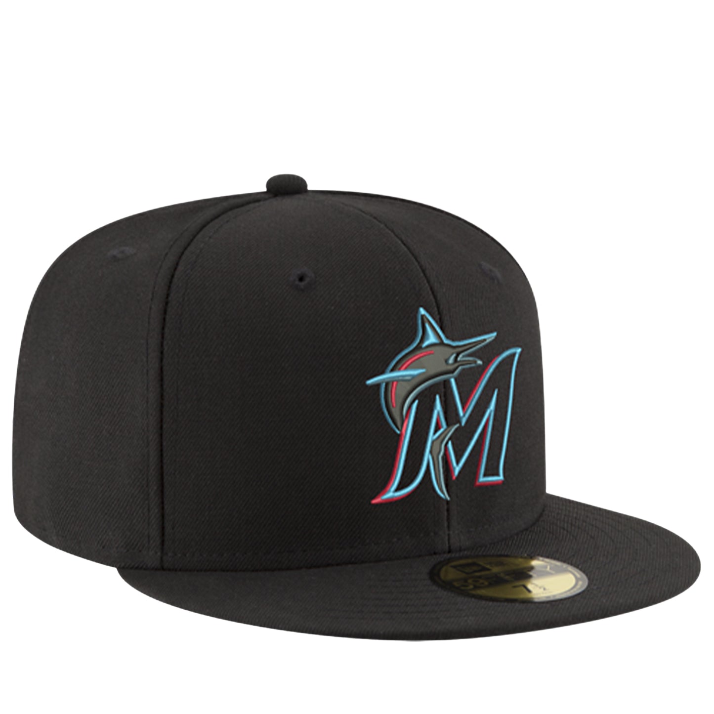 New Era Miami Marlins 59FIFTY Fitted Hat - Black/Blue Black blue