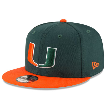 New Era 9FIFTY Miami Hurricanes Snapback Hat - Dark Green/Orange
