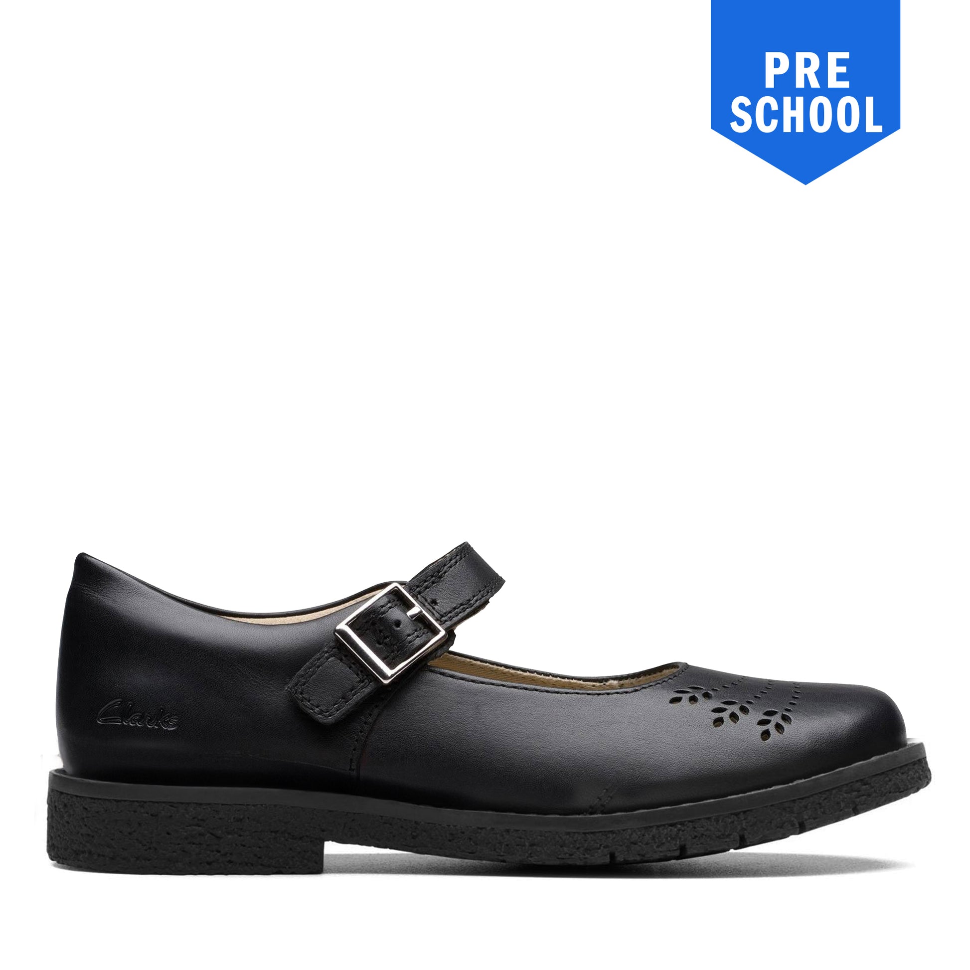 PreSchool Clarks Comet Play K - Black Leather Black Leather