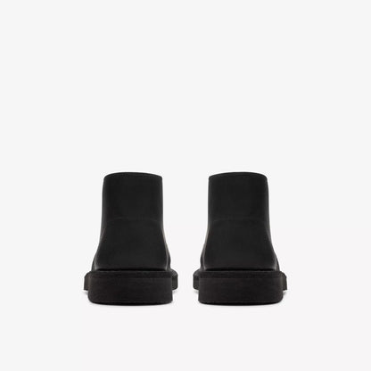 Grade School Clarks Desert Boot - Black Leather