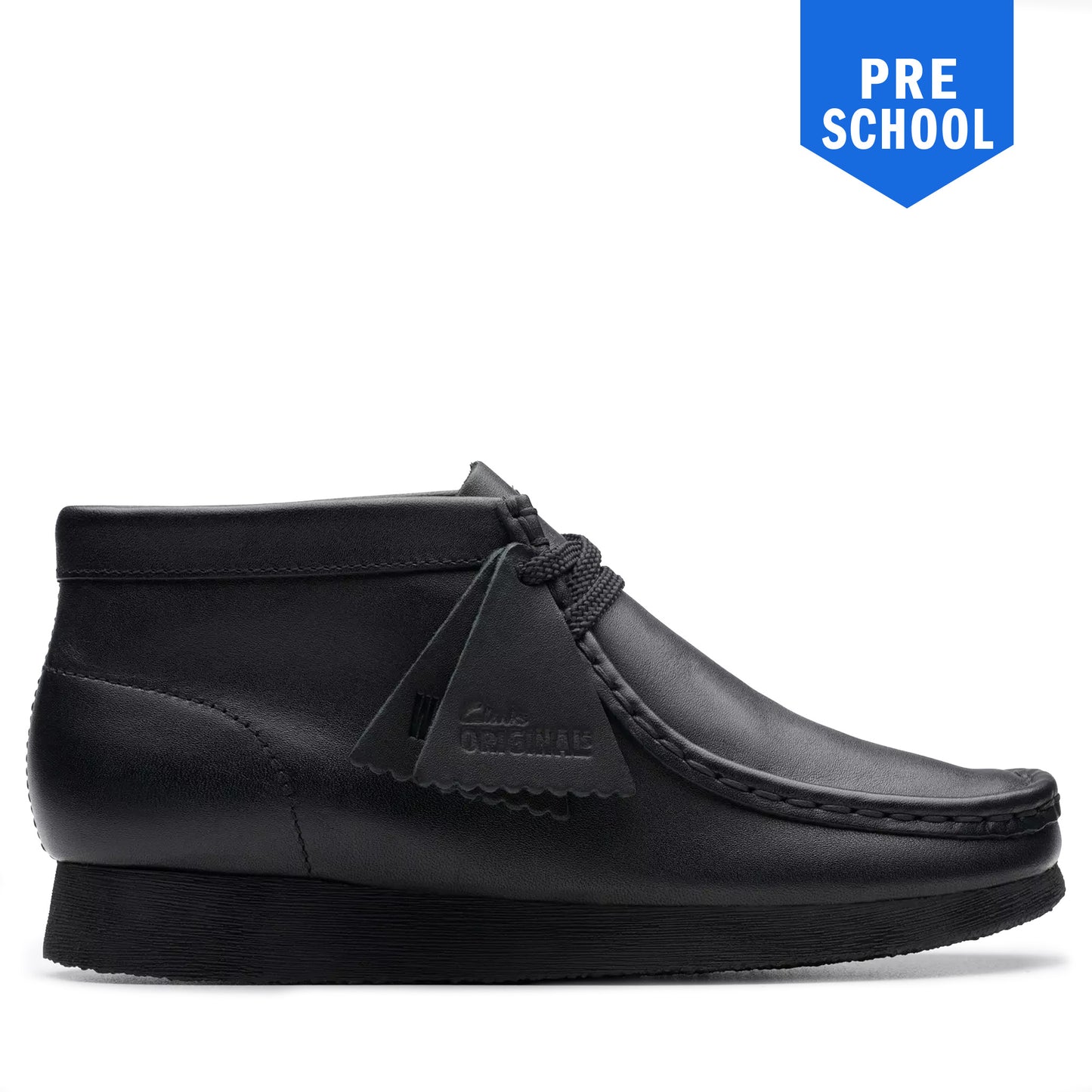 PreSchool Clarks Wallabee Boot - Black Leather