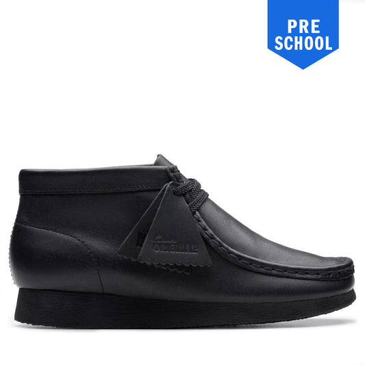 PreSchool Clarks Wallabee Boot - Black Leather