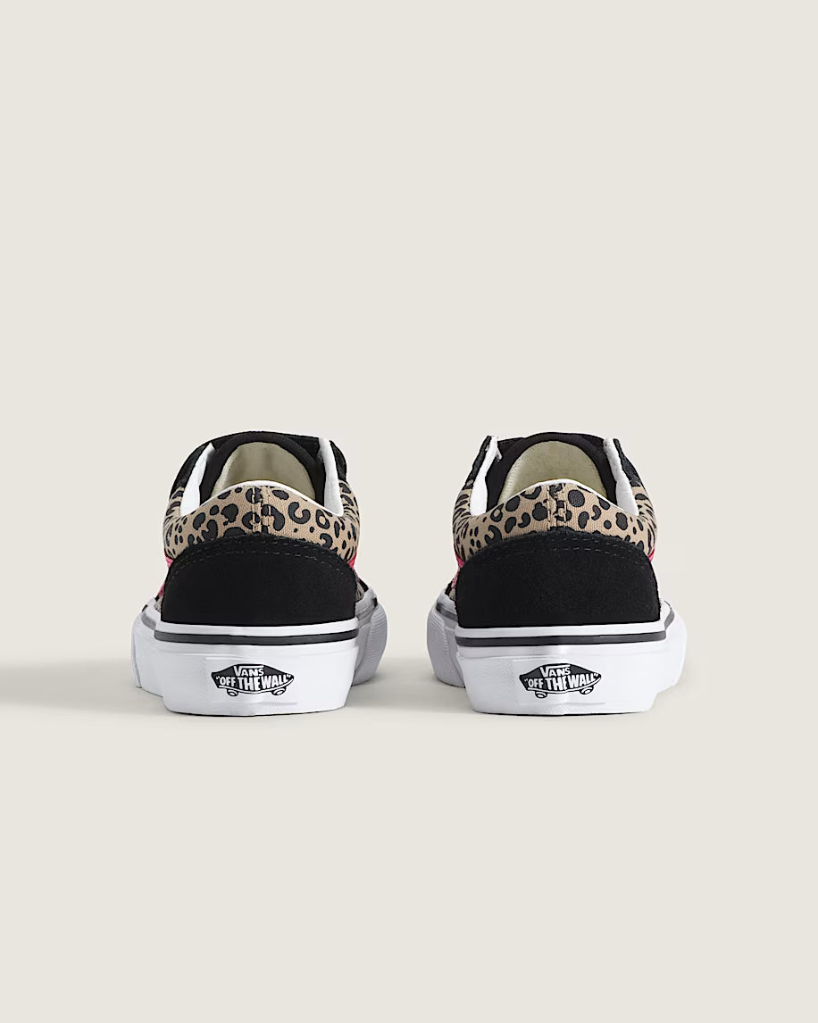 Vans Old Skool V Preschool - Leopard Pink Velvet / Black