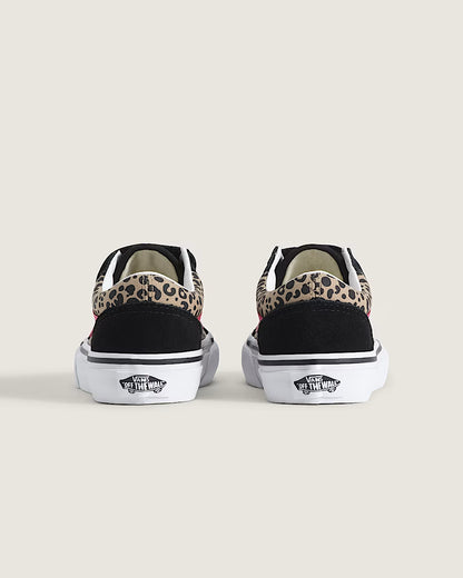 Vans Old Skool V Preschool - Leopard Pink Velvet / Black