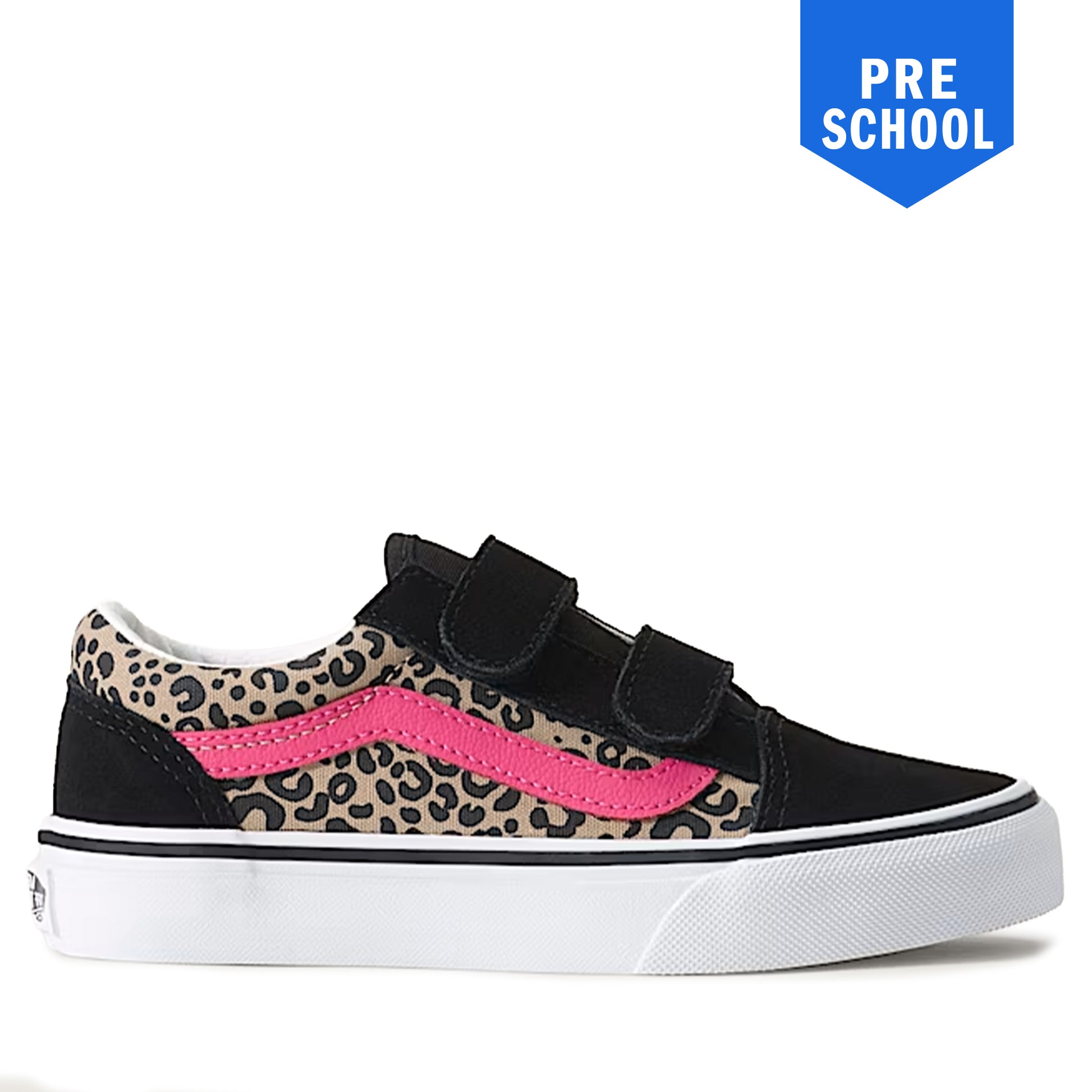 Vans Old Skool V Preschool - Leopard Pink Velvet / Black