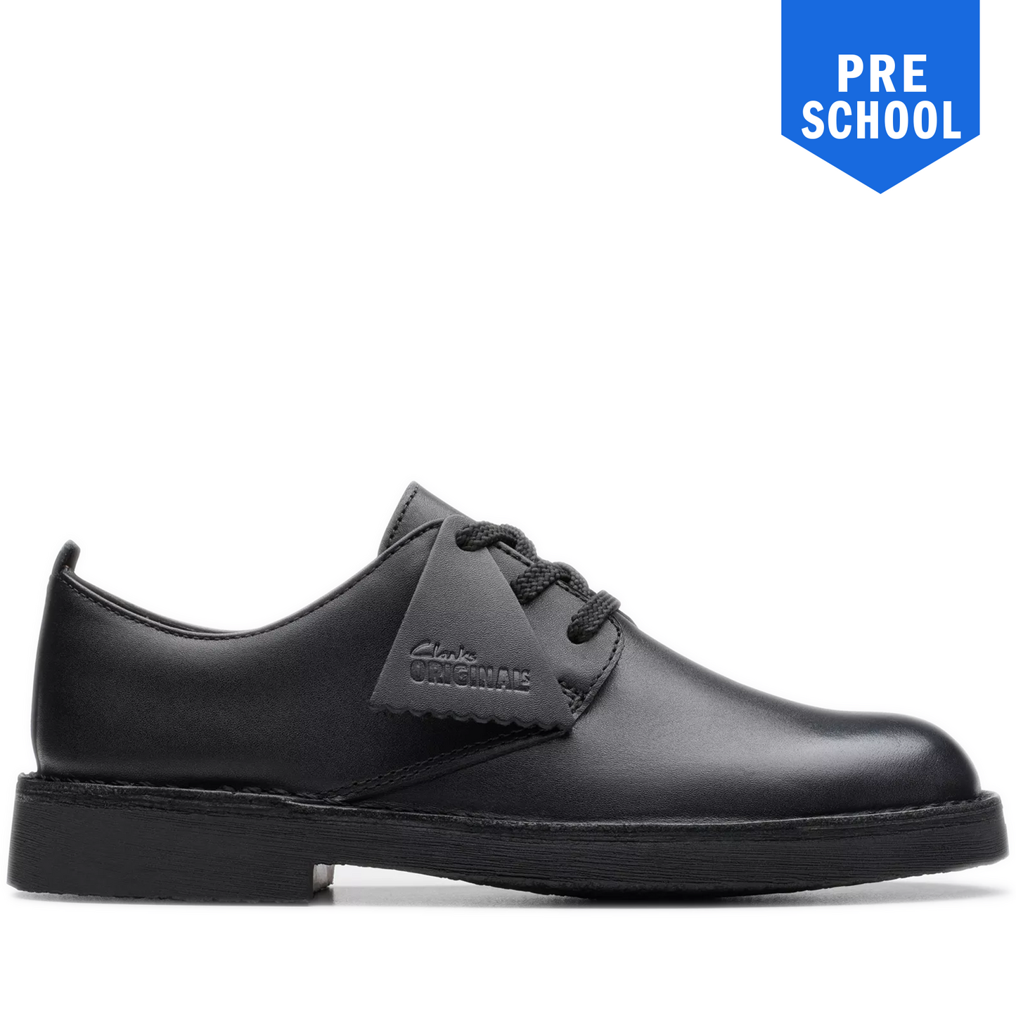 Pre School Clarks Desert London - Black Leather