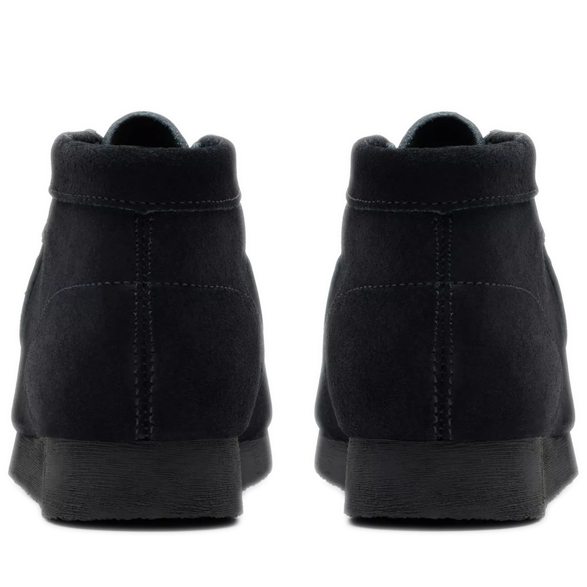 Pre school Clarks Wallabee Boot Older - Black Suede Heel View