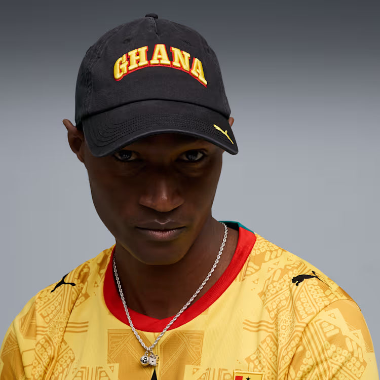 Puma Ghana FtblCulture Cap - Puma Black / Pelé Yellow