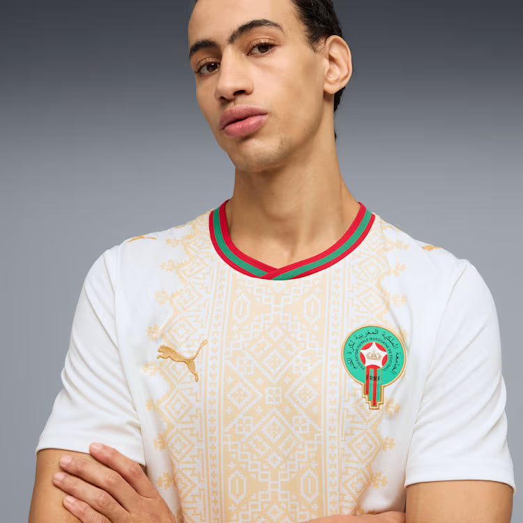 Puma Morocco Away Soccer Jersey - Puma White / Victory Gold