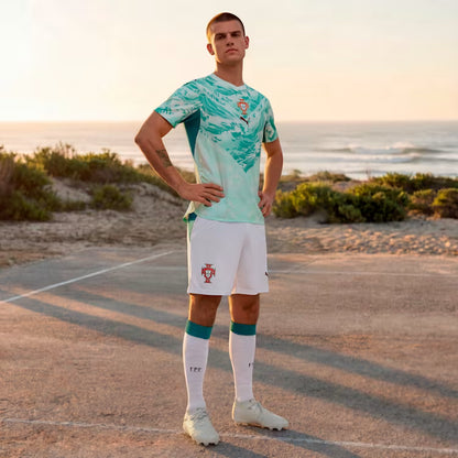Puma Portugal 2026 Soccer Shorts - Puma White/Green Lagoon