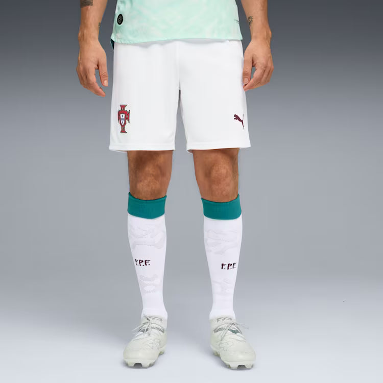 Puma Portugal 2026 Soccer Shorts - Puma White/Green Lagoon