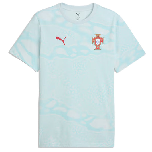 Puma Portugal FtblCulture Patterned Soccer Tee - Sea Glass/Club Red Sea Glass Club Red