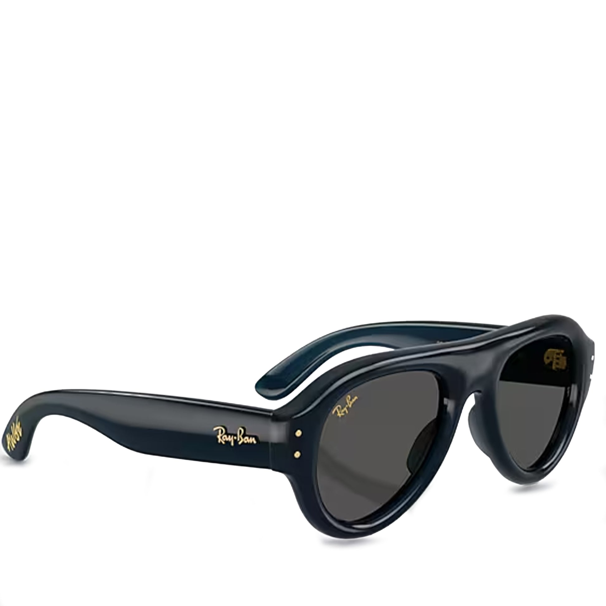 Ray-Ban Aviator Puffer Sunglasses - Dark Blue / Ultra Black Dark Blue Ultra Black