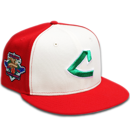 New Era Cleveland Indians 59Fifty Fitted Hat - Red/ White