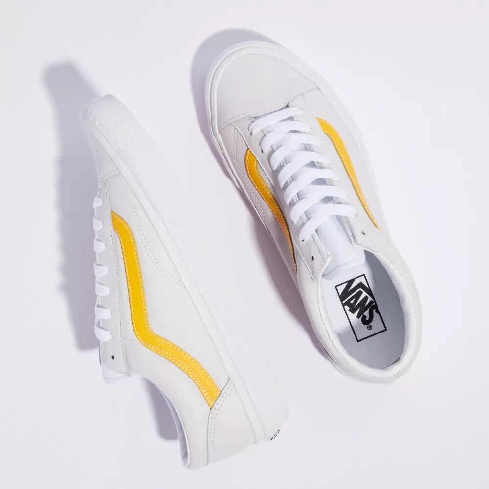 Men's Vans Style 36 Leather Pop - Spectra Yellow/True White