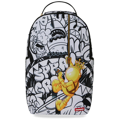 Sprayground Astromane Sky Writer Backpack - White / Black / Gold