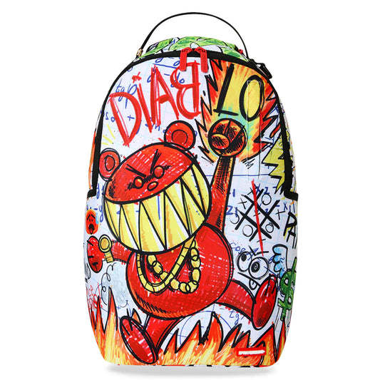 Sprayground Doodle Diablo Essay Backpack - White / Red / Green White Red Green